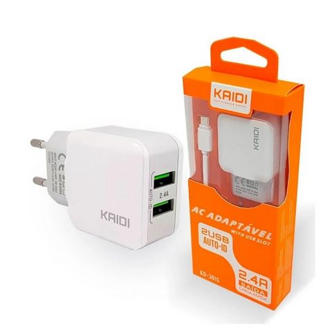 Carregador 2 USB para Micro Kaidi